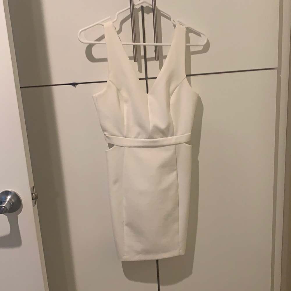 Short white cut out dress